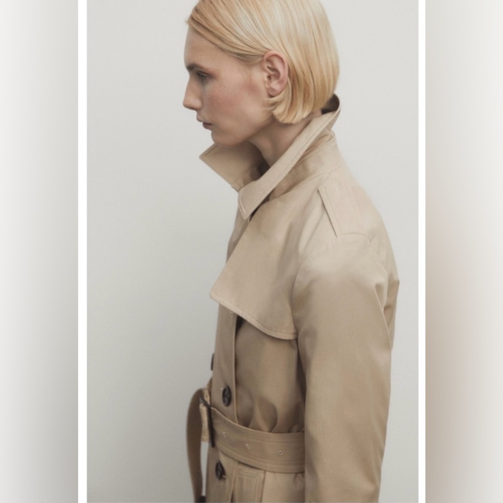 Massimo Dutti Trench coat in khaki. Size XS - Picture 6 of 12
